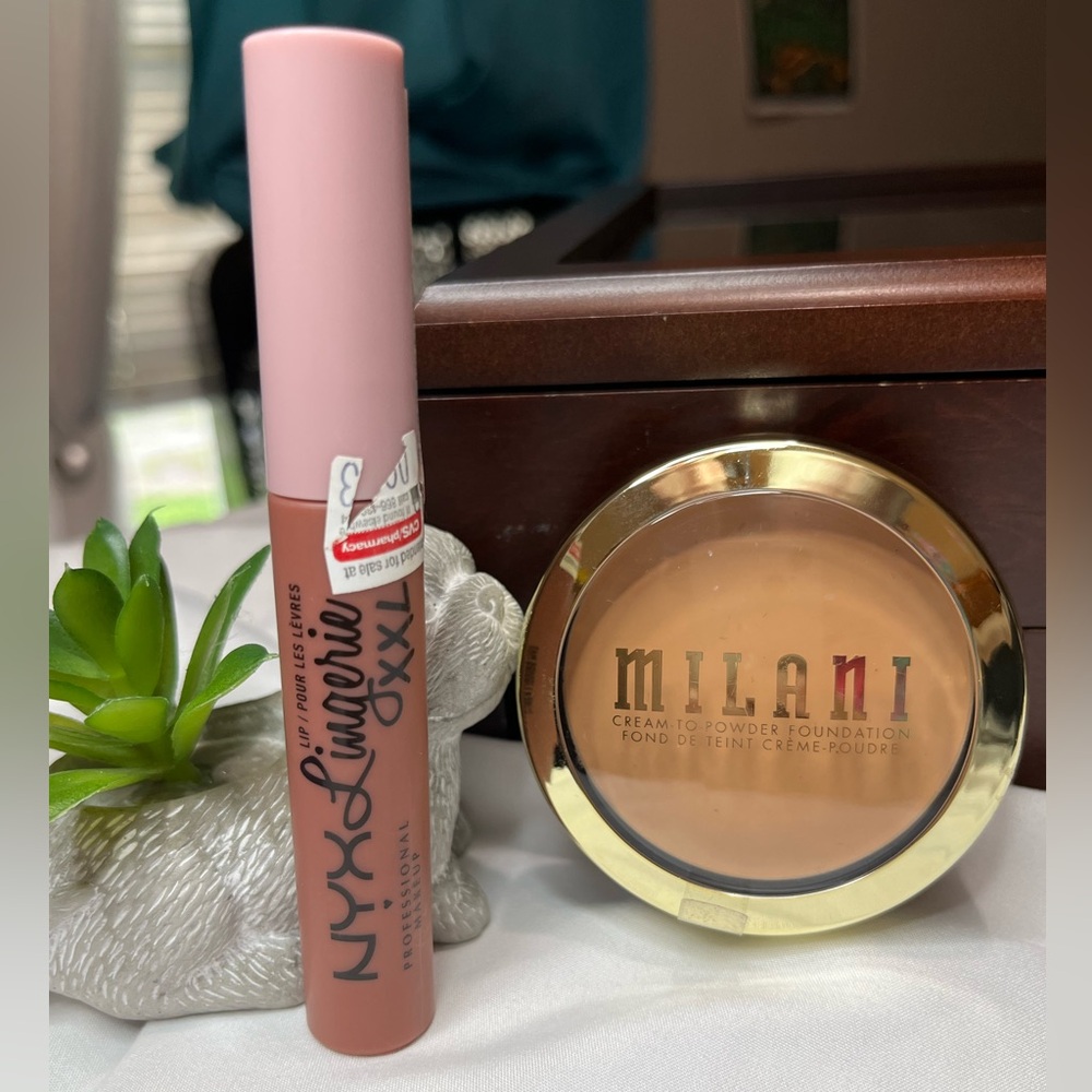 Makeup Combo ~ Milani Foundation in Creamy Natural | NYX TurnOn Liquid Lipstick